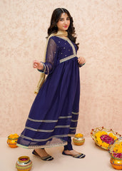 Eid Ka Andaaz By Modest Stitched 3 Piece Formals Collection'2025-9075-Blue