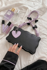 Fineur Handbag Baggie - Black (Lilac Strap)