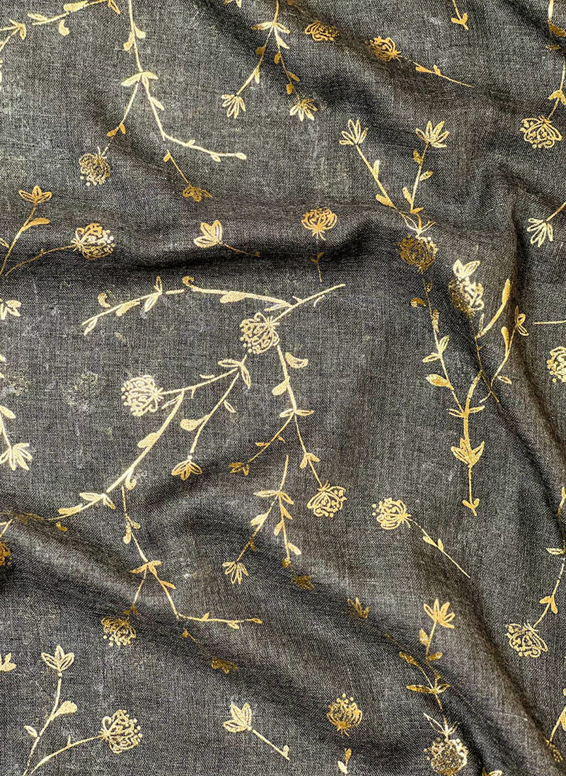 Hijab Ul Hareem Gold Foil Floral Hijabs