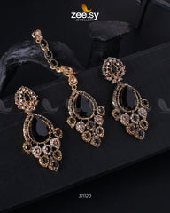 Dangle Earrings Golden Black - Zeesy Jewellery