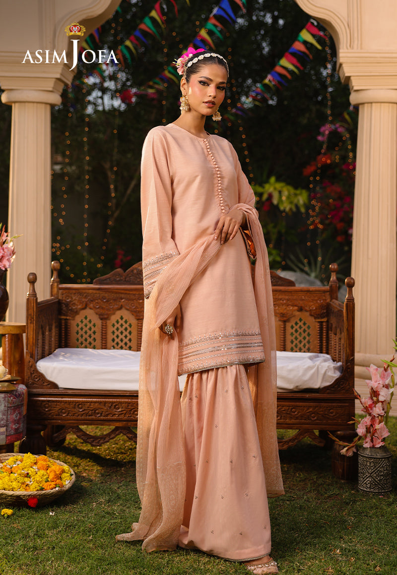Asim Jofa Essential Pret Drop 8 Ajpb-165 Embroidered Raw Silk 2Pc