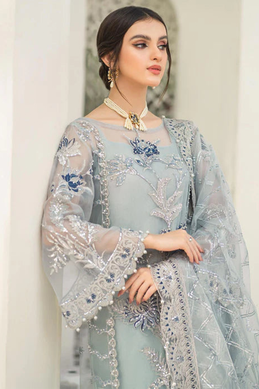 Meeral Unstitched 3 Piece Luxury Formals Pret Collection'2025-Falak - Meeral Luxe