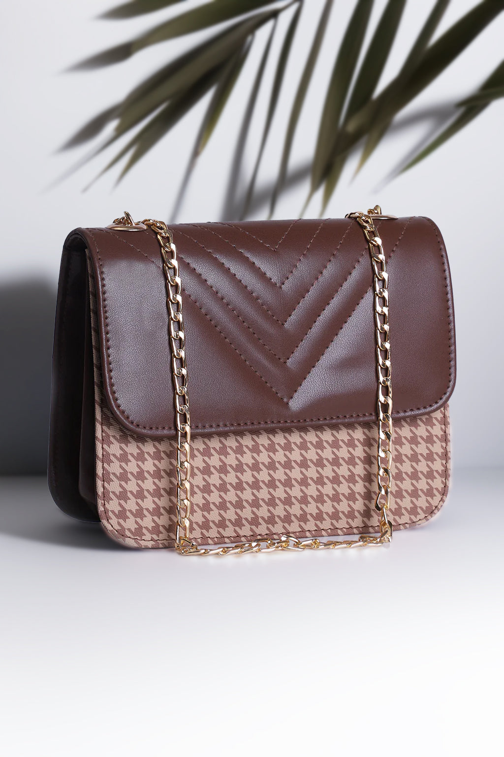 Shop Luxury ChevronFlap Handbag for Women in Pakistan - Brown