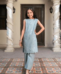 Kaanthaa Stitched 2 Piece Cotton Silk Formals Kids Suit-Bulbul Stitched (2-Piece)