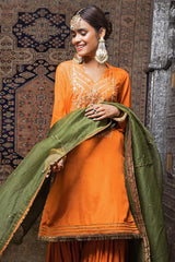 Zaaviay Stitched Eid Edit Naranji (Three Piece)