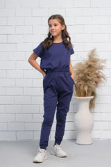Sprinkles Stitched 2 Piece Summer Co Ord Sets Kids Collection'2025-Navy Blue 2Pcs Cord Set with Short Sleeves Shirt and Trouser