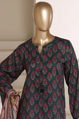 Sada Bahar Stitched 3 Piece Printed Lawn Vol-06 Suit-PR-502-Bottle Green