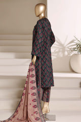 Sada Bahar Stitched 3 Piece Printed Lawn Vol-06 Suit-PR-502-Bottle Green