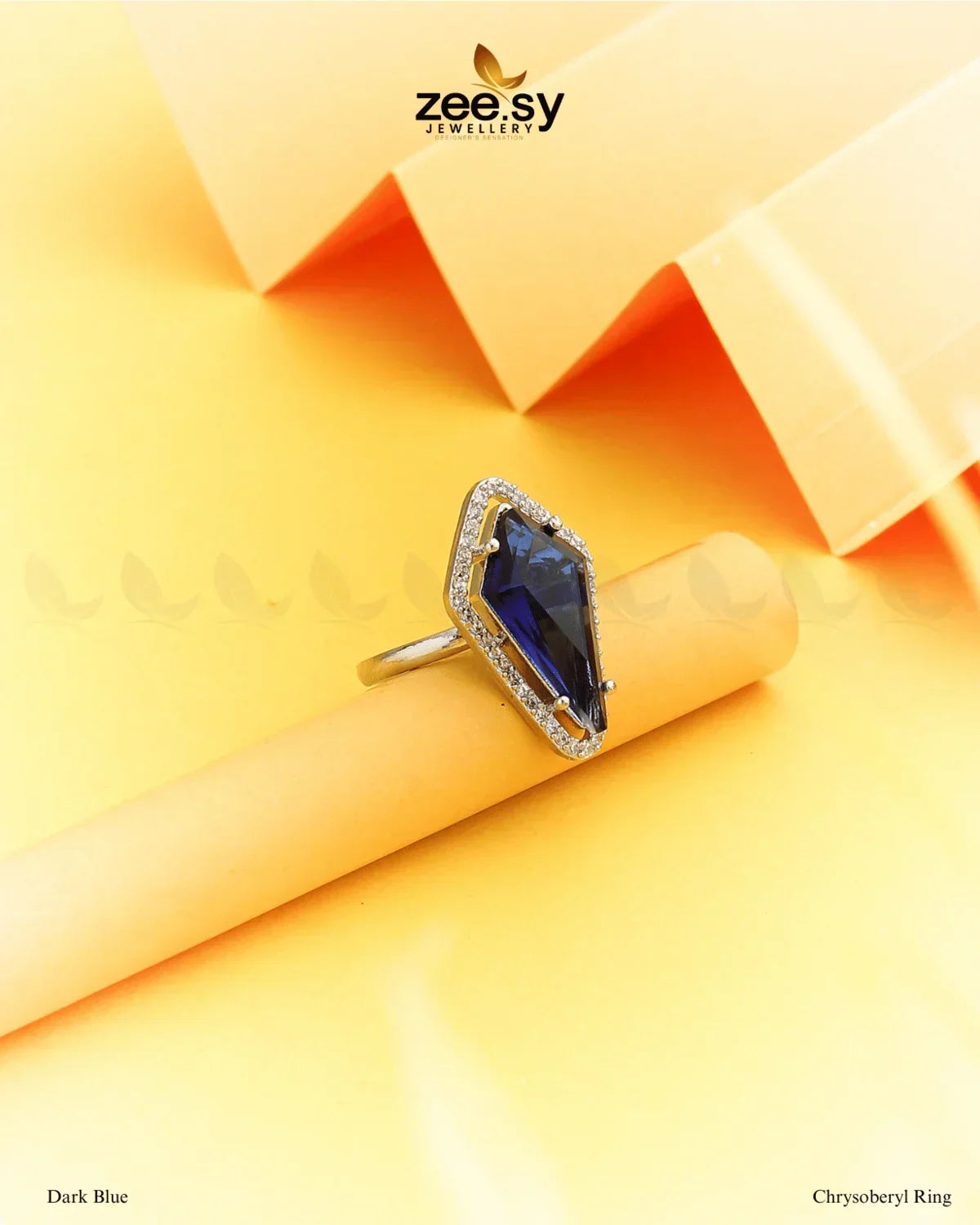 Chrysoberyl Ring Dark Blue - Zeesy Jewellery