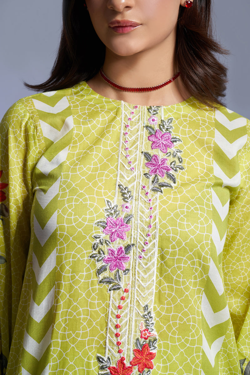 The Affordables By Mariam Malik Unstitched 3 Piece Digital Printed Lawn Collection'2025-Floral Green