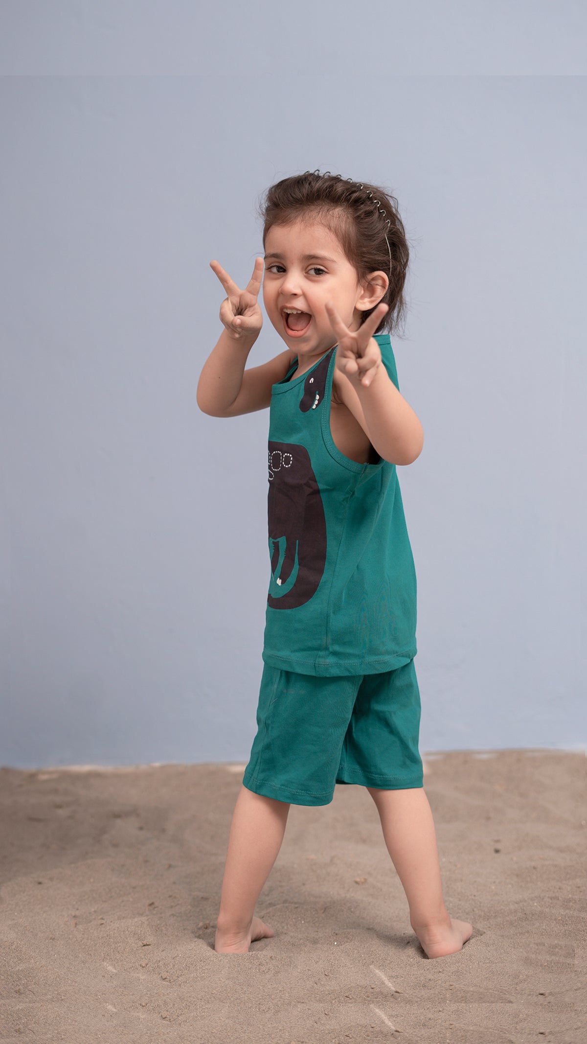 12 AM By Khawar Latif Hanging Dinosaur Kids Tank Top with Shorts