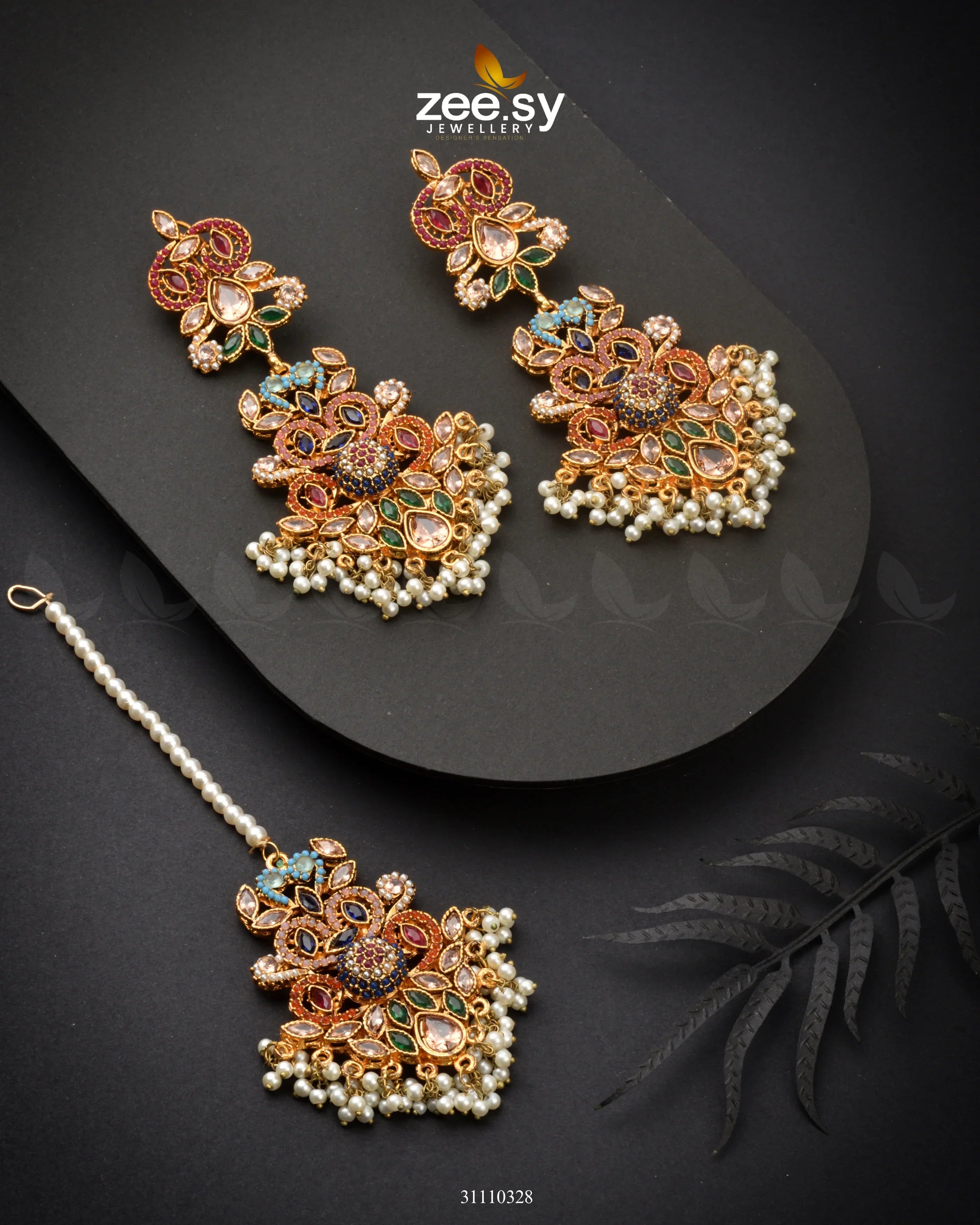 Liora Earrings Champagne Multi - Zeesy Jewellery