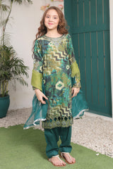 Bahar E Eid By Shanzey Stitched 3 Piece Shimmered Cambric Suit-SHK-5205-Green