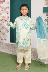 Bahar E Eid By Shanzey Stitched 3 Piece Shimmered Cambric Suit-SHK-5206-Cream