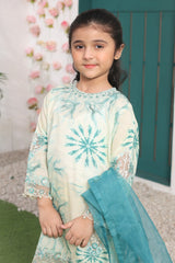 Bahar E Eid By Shanzey Stitched 3 Piece Shimmered Cambric Suit-SHK-5206-Cream