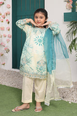 Bahar E Eid By Shanzey Stitched 3 Piece Shimmered Cambric Suit-SHK-5206-Cream