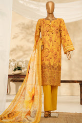 HZ Stitched 3 Piece Chikankari Cambric Collection'2025-LPK-3P-521