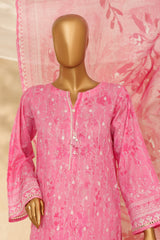 HZ Stitched 3 Piece Chikankari Cambric Collection'2025-LPK-3P-523