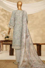 HZ Stitched 3 Piece Chikankari Cambric Collection'2025-LPK-3P-527