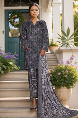 Aashkaar By HZ Stitched 3 Piece Emb Cotton Lawn Vol-07 Suit-LPE-539