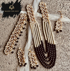 Made For Her-Ethereal Pearl Cascade Set - Coloured - KAHD1001