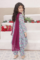 Dosti Yaari By Shanzey Stitched 3 Piece Lawn Frock Suit-SHK-5401-Blue
