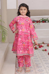 Dosti Yaari By Shanzey Stitched 3 Piece Lawn Frock Suit-SHK-5403-Pink