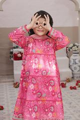 Dosti Yaari By Shanzey Stitched 3 Piece Lawn Frock Suit-SHK-5403-Pink