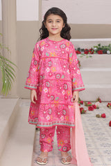 Dosti Yaari By Shanzey Stitched 3 Piece Lawn Frock Suit-SHK-5403-Pink