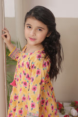 Dosti Yaari By Shanzey Stitched 3 Piece Lawn Frock Suit-SHK-5405-Mustard