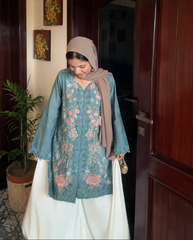 Urban Cut Embroidered Paper Cotton Co-ord Set with Flared Palazzo-C0304