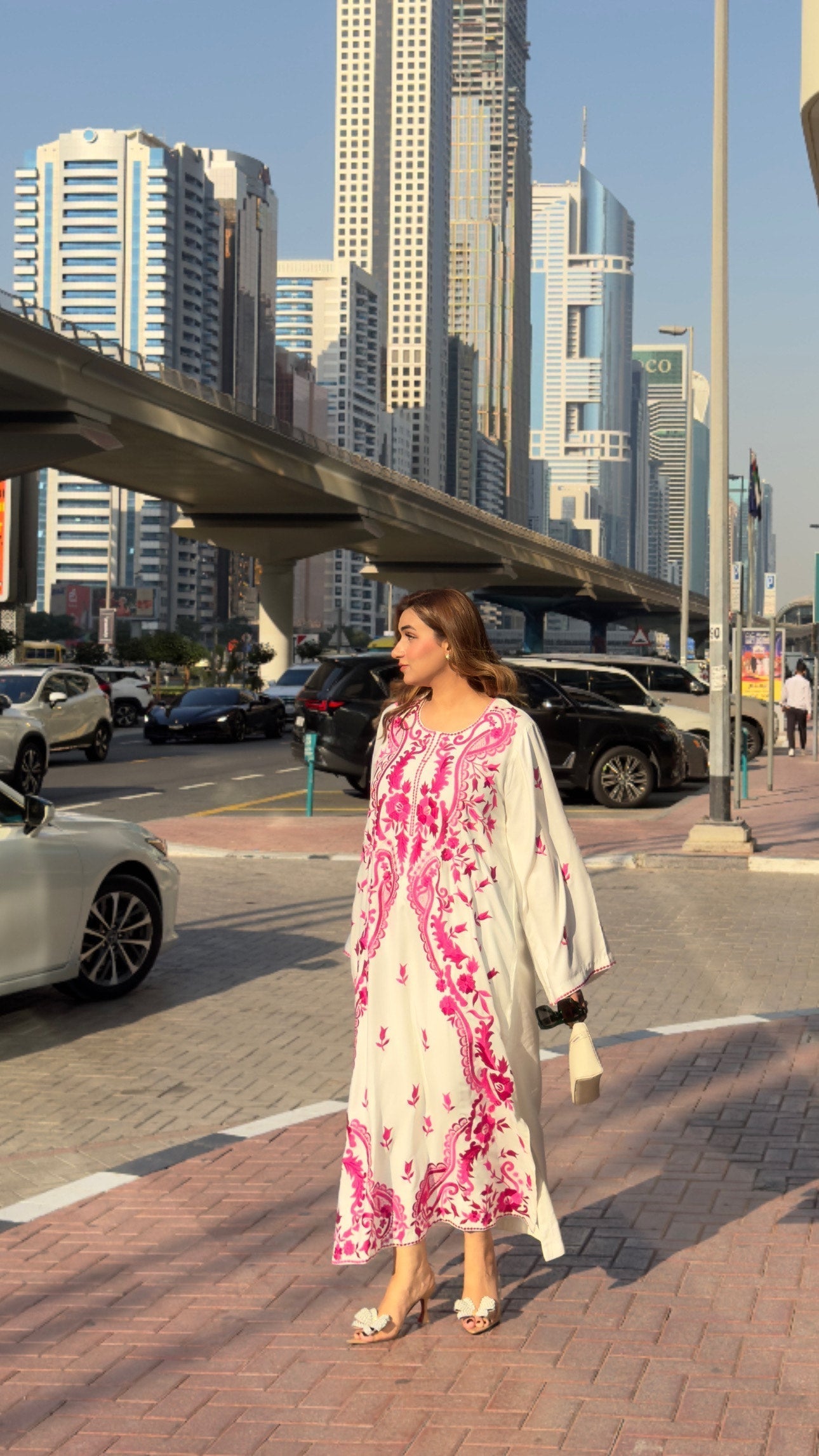 Manahils Stitched Co Ords Pink Marina Embroidered