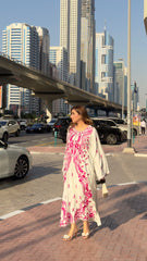 Manahils Stitched Co Ords Pink Marina Embroidered