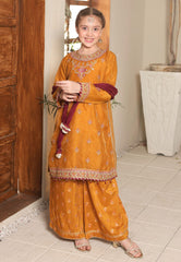 Gota Kinari By Shanzey Stitched 3 Piece Kids Festive Formals Suit-SHK-5501-Mustard