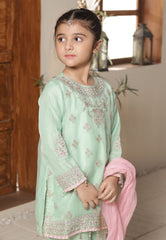Gota Kinari By Shanzey Stitched 3 Piece Kids Festive Formals Suit--SHK-5502-Mint