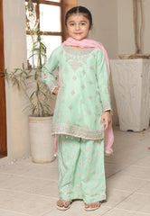 Gota Kinari By Shanzey Stitched 3 Piece Kids Festive Formals Suit--SHK-5502-Mint