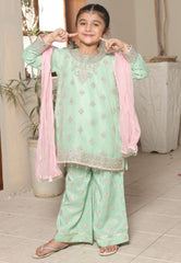 Gota Kinari By Shanzey Stitched 3 Piece Kids Festive Formals Suit--SHK-5502-Mint