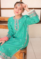 Gota Kinari By Shanzey Stitched 3 Piece Kids Festive Formals Suit-SHK-5506-Sea Green