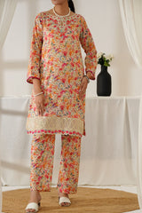 Aizal Stitched Embroidered Co Ords Suit-ACO-554-Mustard