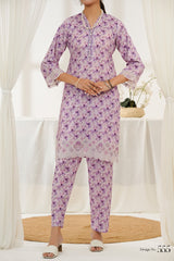 Aizal Stitched Embroidered Co Ords Suit-ACO-555-Pink