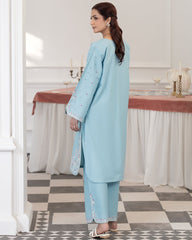 Flutterby Stitched 2 Piece Cotton Satin Winter Collection'2025-Areeba - sb