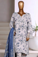 Malika By Sada Bahar Stitched 3 Piece Viscose With Farshi Shalwar Vol-02 Collection'2025-MVF-561-Skin