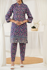 Aizal Stitched Embroidered Co Ords Suit-ACO-562-Blue