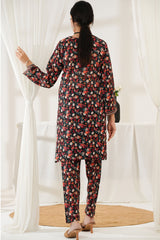 Aizal Stitched Embroidered Co Ords Suit-ACO-566-Black