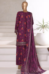 Malika By Sada Bahar Stitched 3 Piece Khaddar Vol-02 Suit-MK-5759-Purple