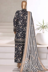Malika By Sada Bahar Stitched 3 Piece Cutwork Khaddar Vol-01 Suit-5767-Black