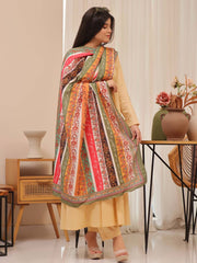 Tng By Md Odhni Collection-Phool Stripe Silk Odhni (Light Multi)