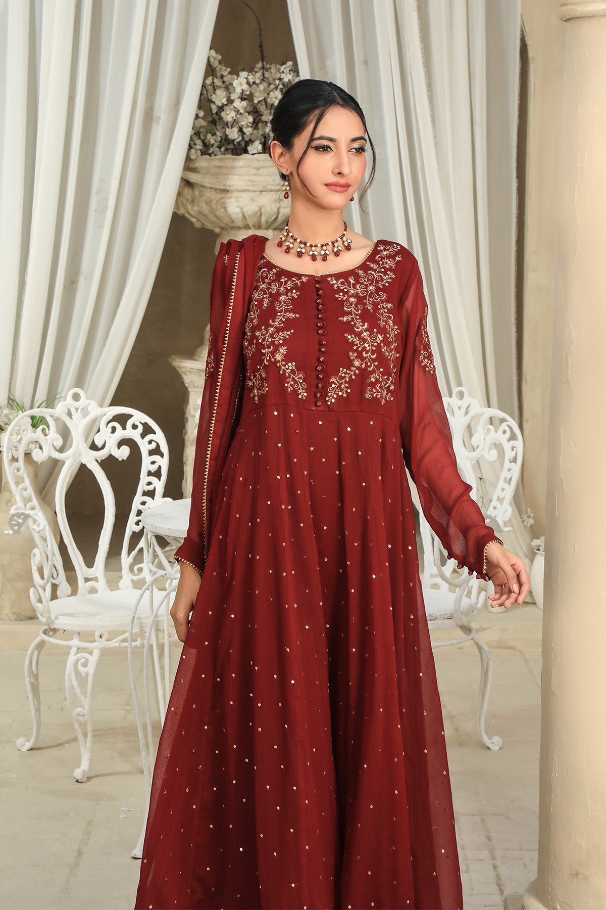Najia Zia Stitched Luxury Pret Collection-Garnet