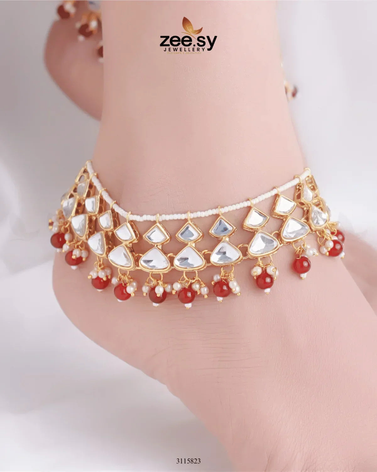 Minisha Anklets Red - Zeesy Jewellery