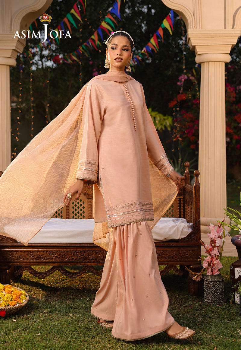 Asim Jofa Essential Pret Drop 8 Ajpb-165 Embroidered Raw Silk 2Pc
